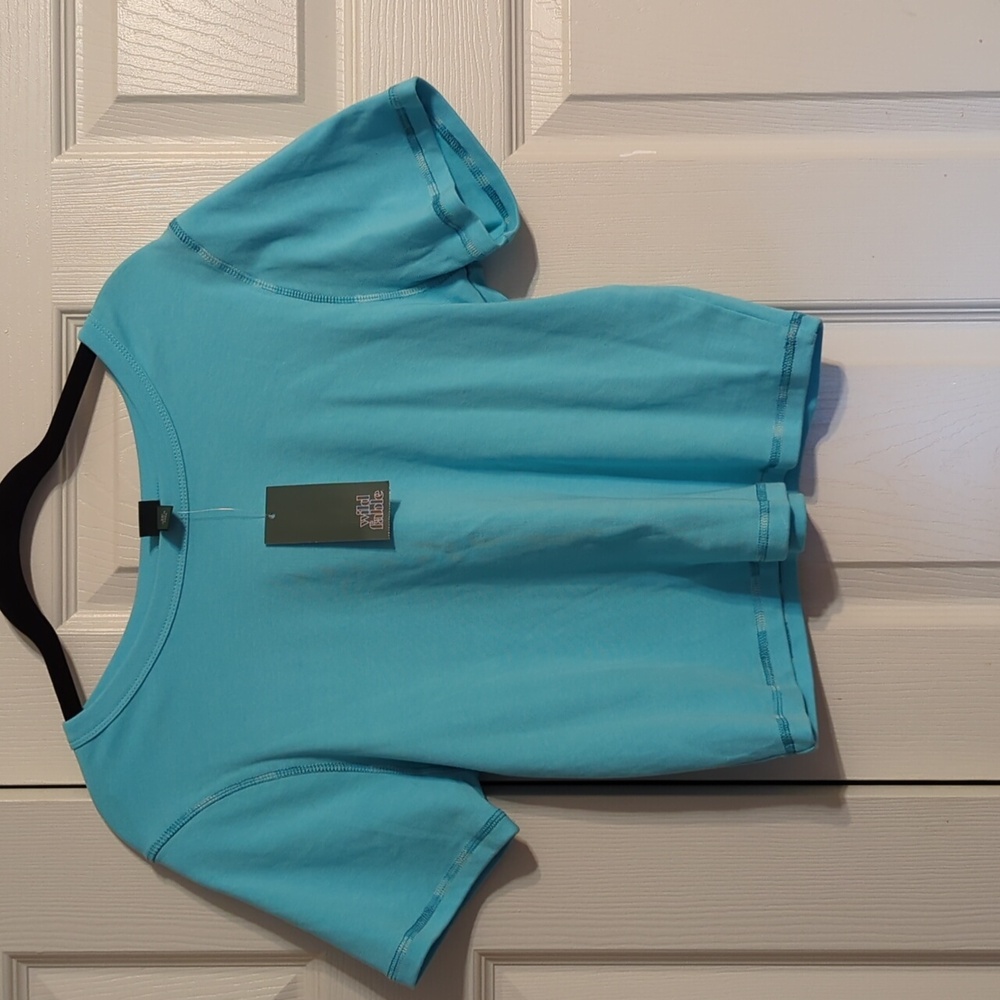 Wild Fable Aqua Blue Cropped Tee NWT
